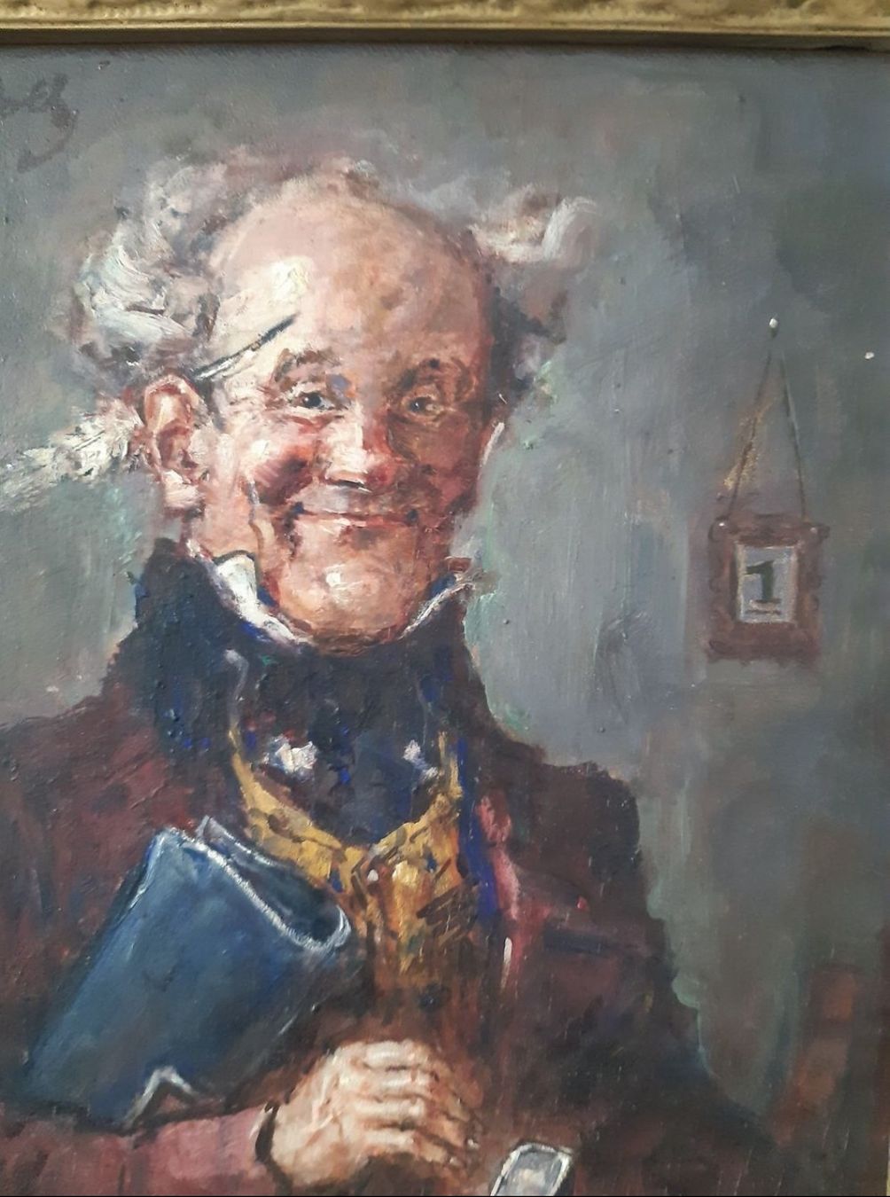 Dipinti: antikes Ölgemälde "Der Aktuar" Rudolf Wolf – Usato da Basel venduto da PAUL_ART 2