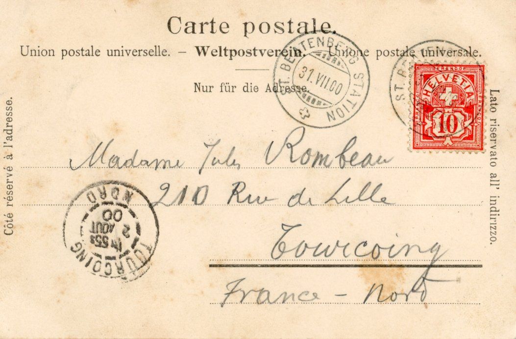 Cartoline postali: Beatenberg   BE  mit Hôtel Bellevue       um 1900 – Usato da Brig venduto da Valcards54 1