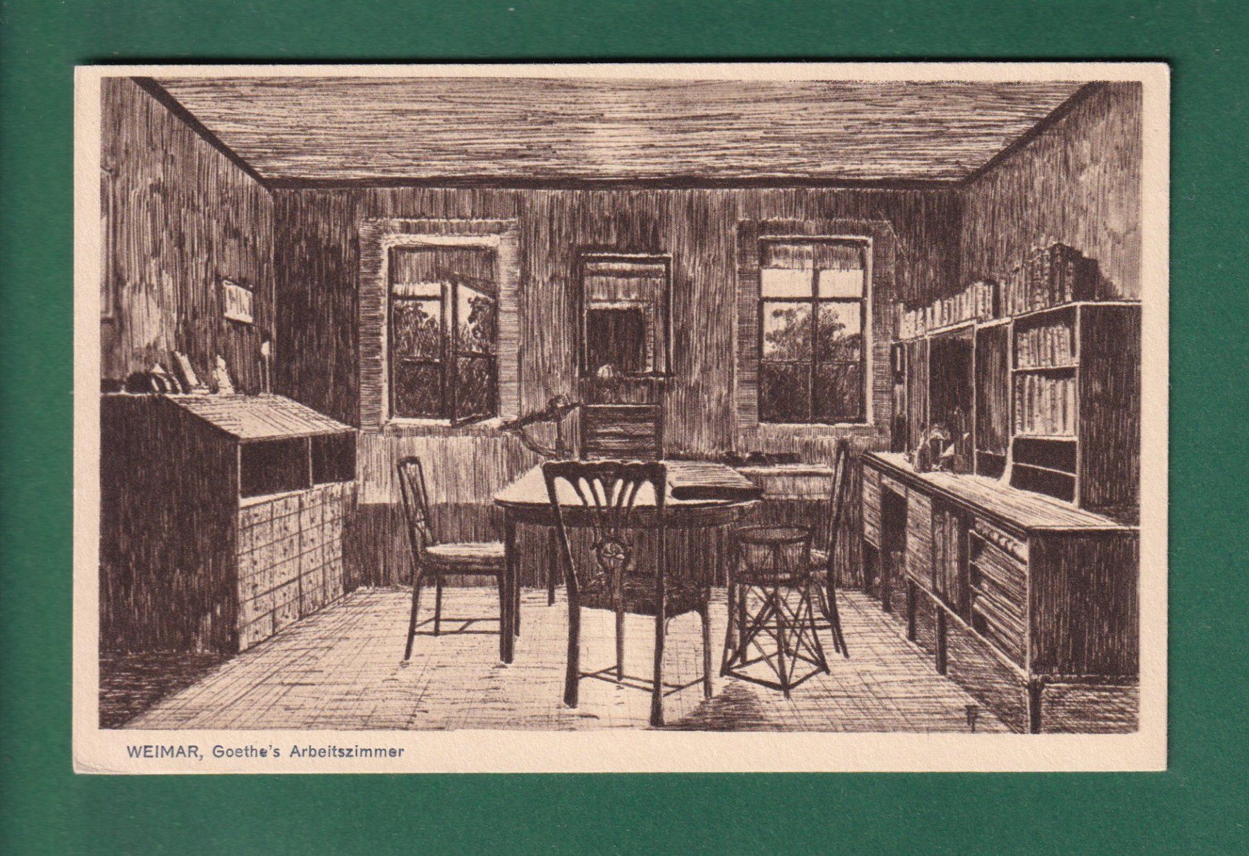Cartoline postali: WEIMAR - Goethe'e Arbeitzimmer – Usato da Pully venduto da nicecards-shop