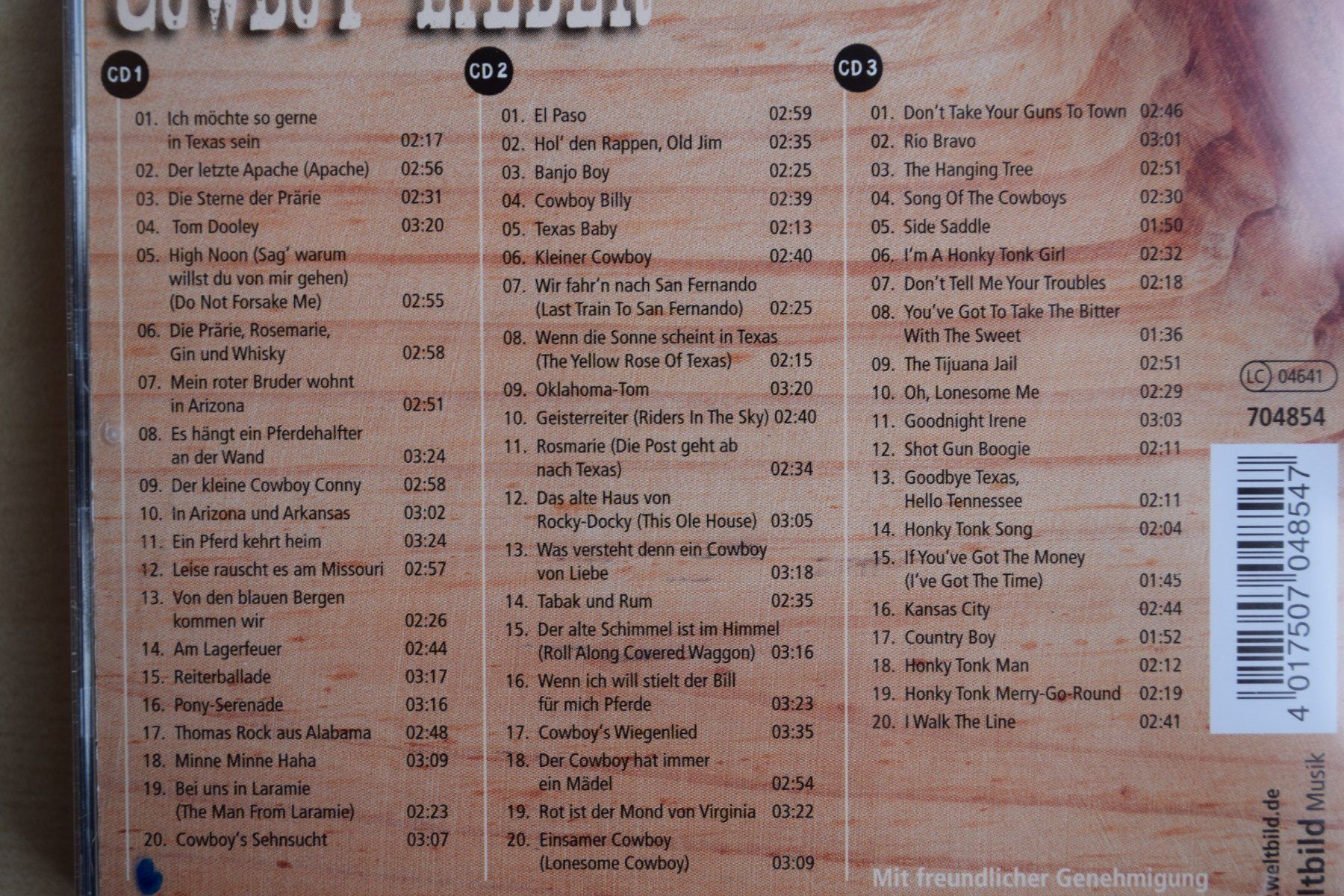 CD: COWBOY LIEDER 3CD's (518) – Usato da Reutigen venduto da DONDON55 2