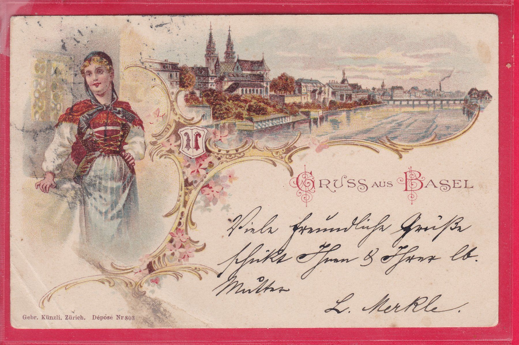 Cartoline postali: GRUSS AUS BASEL, 21.9.1899 – Usato da Oberrieden venduto da Gebirgsstelze