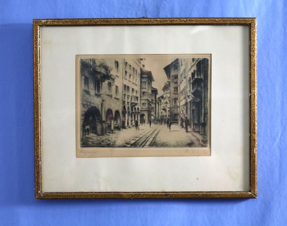 Heinrich Jakob Ziegler 18881973, Radierung "Lugano". Kaufen auf Ricardo