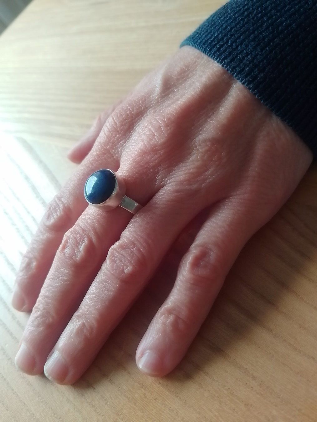 Anelli: Moderner schlichter Silberring 925 mit Lapislazuli – Usato da Luzern venduto da _gluecksfund_ 5