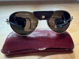 Sonnenbrille Vintage Pilotenbrille, Leder, Oldtimer, Sammler