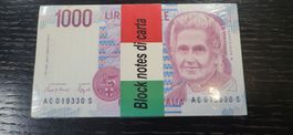 Notiz Block 1000 Italienische Lire, Neu, ungeöffnet