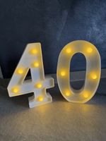 LED Deko Zahlen 40 mit Beleuchtung weiss guter Zustand