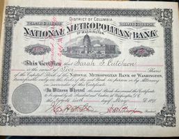 HWP,  National Metropolitan Bank, of Washington1891