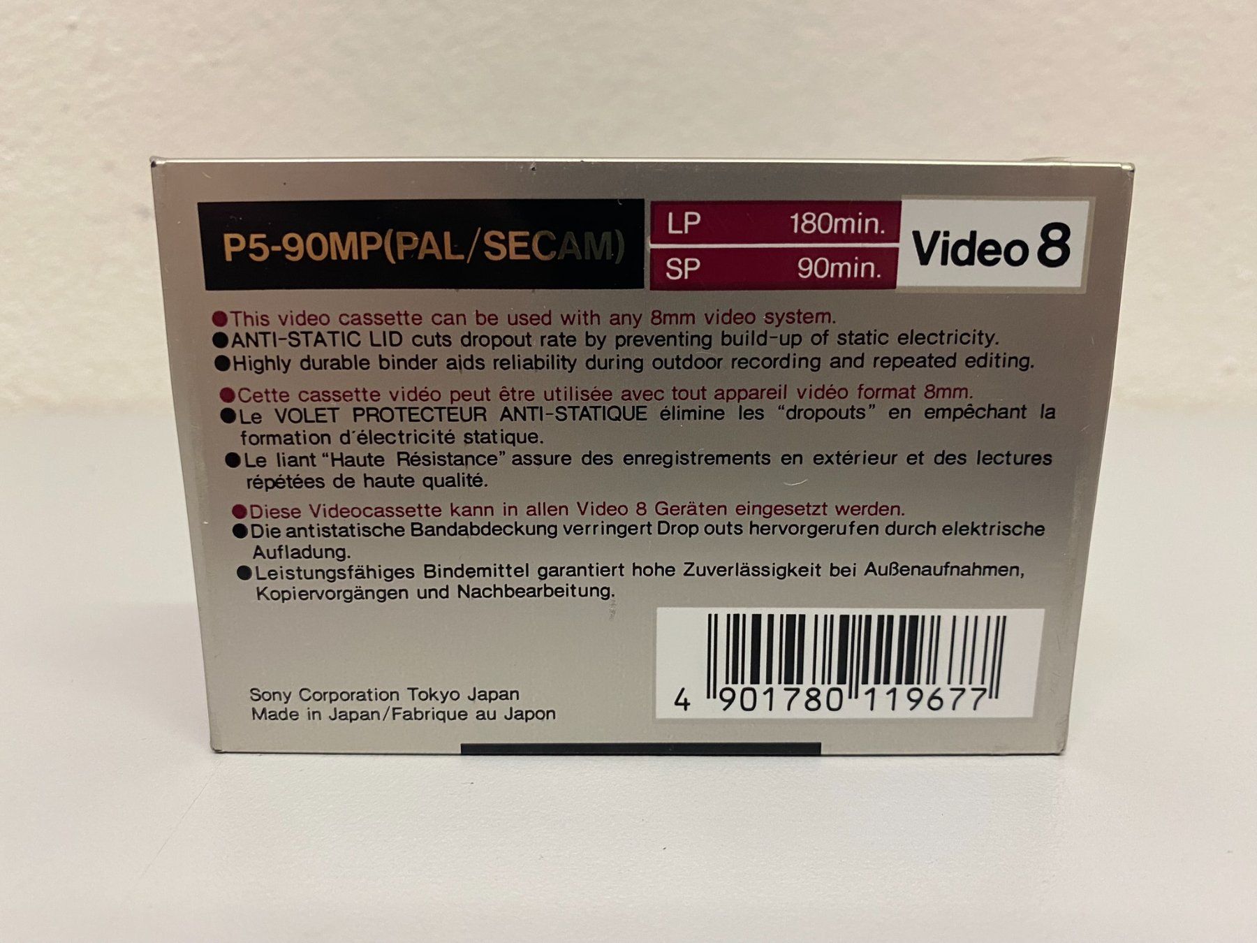 Musicassette: Sony Metal MP Video 8 – Nuovo e nell'imballaggio originale da Hochdorf venduto da av-electronics 1