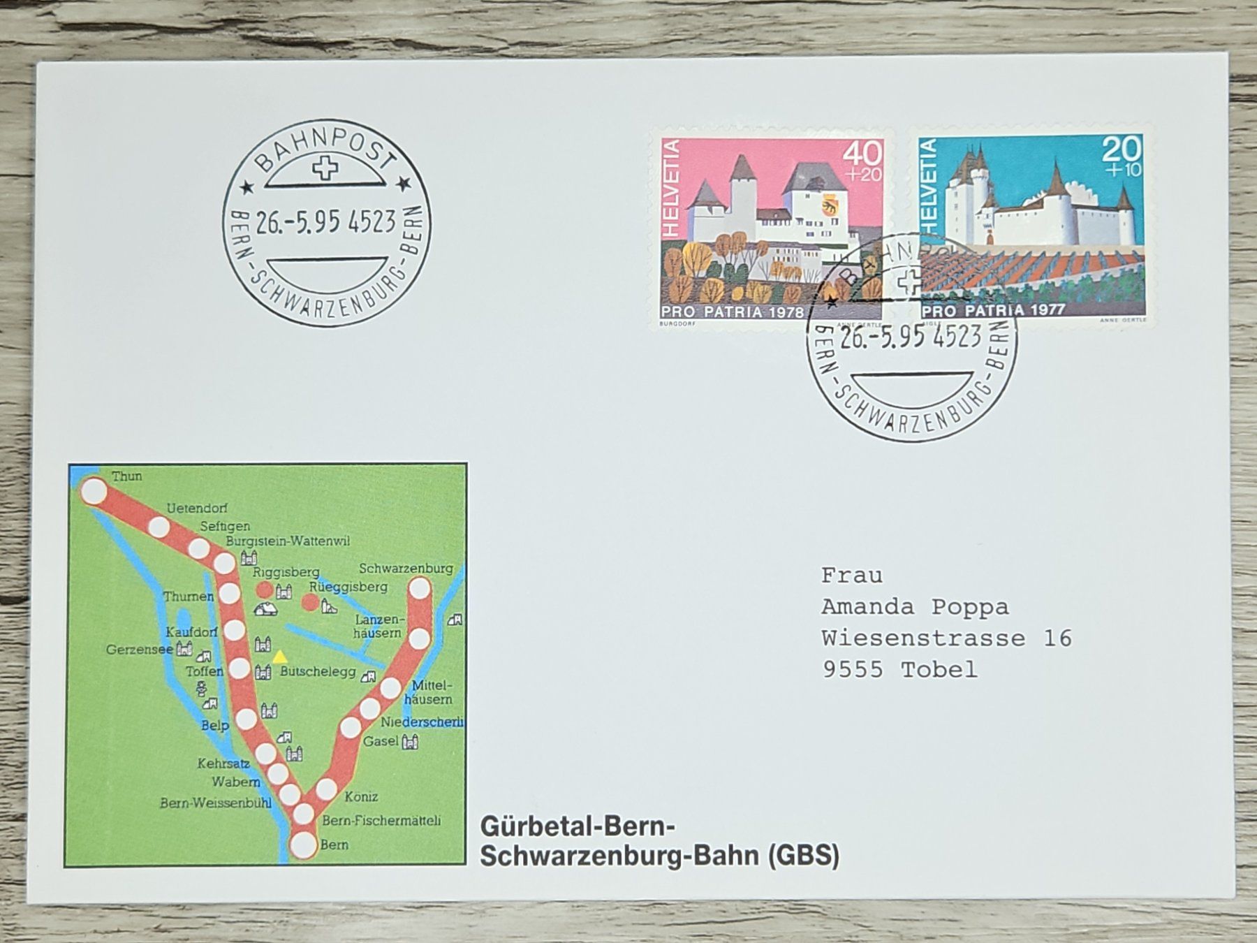 Tutti i francobolli: CL02 Enveloppe + Timbre Suisse 1995 – Usato da Cousset venduto da Patrick_Collections