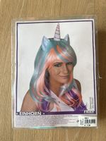 Einhorn Perücke mit Horn und Ohren Mehrfarbig neu