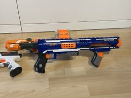 Nerf Waffen Set gross, mit Weste und viel Munition!