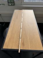 Stehtisch mit Regal Metall Holz schwarz natur neuwertig