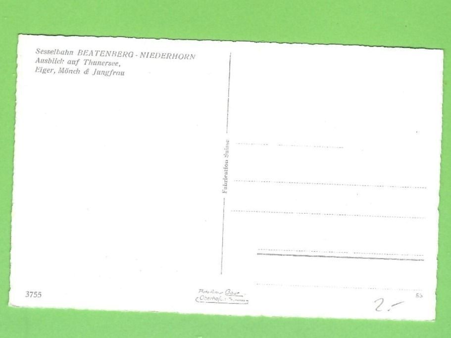 Ansichtskarten: Sesselbahn Beatenberg - Niederhorn – Gebraucht aus Zürich von t24_de 1