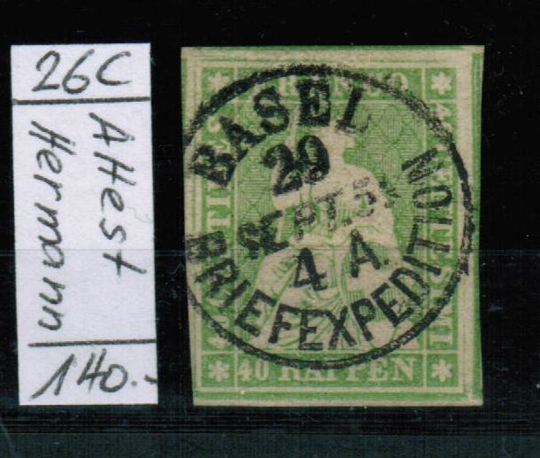 Tous les timbres: Strubel 26C - Attest Hermann – D'occasion à Bern par peri02