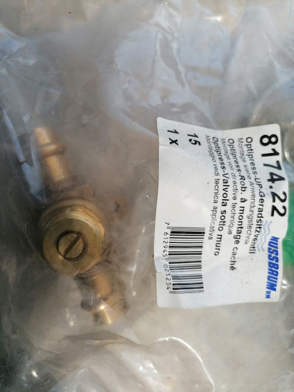 Rubinetteria: Raccord laiton  Nussbaum pour eau  Neuf – Nuovo e nell'imballaggio originale da Cheyres venduto da Capitain 2