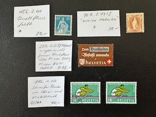 Alle Briefmarken: 4 ABARTEN Schweiz, postfrisch/ungebr./gest. – Gebraucht aus Stallikon von HILDECH1 1
