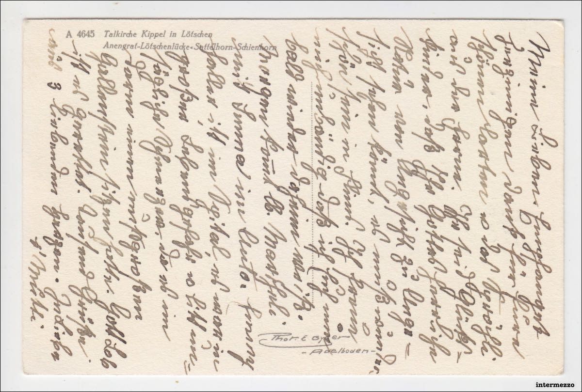 Cartoline postali: Kippel VS // Lötschental // ca. 1940 Talkirche in Kippel – Usato da Basel venduto da intermezzo12 1