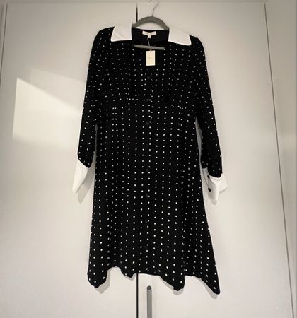 Maje Paris Dress Polka Dots Black White