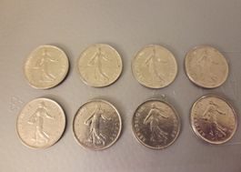 grand lot de pieces française ( francs)