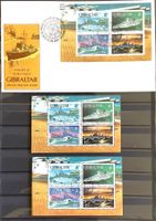 1994 Gibraltar - Kriegsschiffe II Weltkrieg FDC + Blocks **