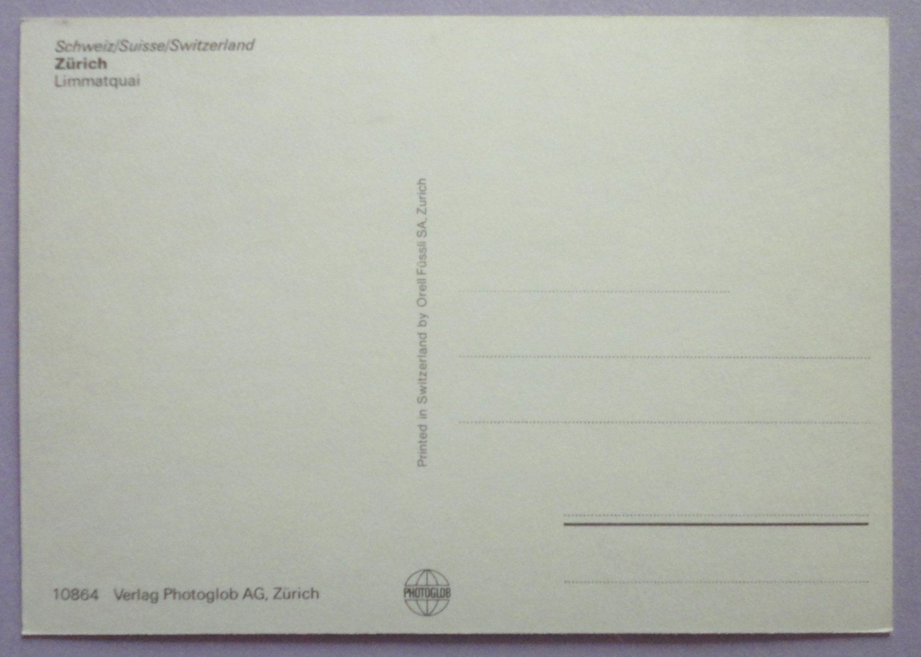 Cartoline postali: Zürich, Limmatquai – Usato da Fétigny venduto da Billy2miny 1