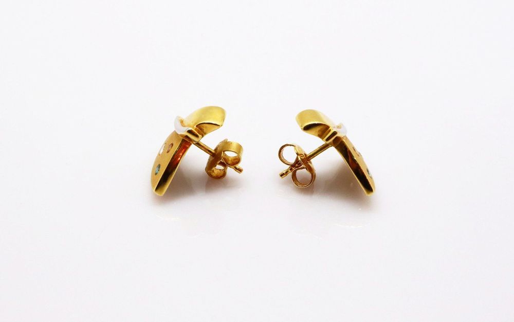 SUPERFINDINGS 24 Stück Schleifen-Ohrstecker – Gold & Platin, Aus Messing, Mit 1,2 Mm Loch, Ideal Für Schmuckherstellung