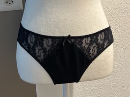 2x Damen Slip Schwarz mit Spitzen