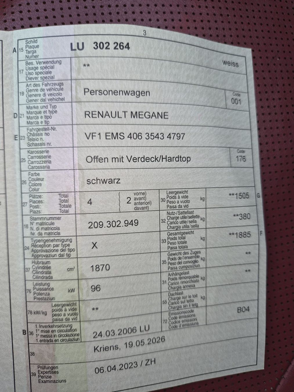Renault Automobili: Renault Megane Cabrio – Usato da hochdorf venduto da gile08 2