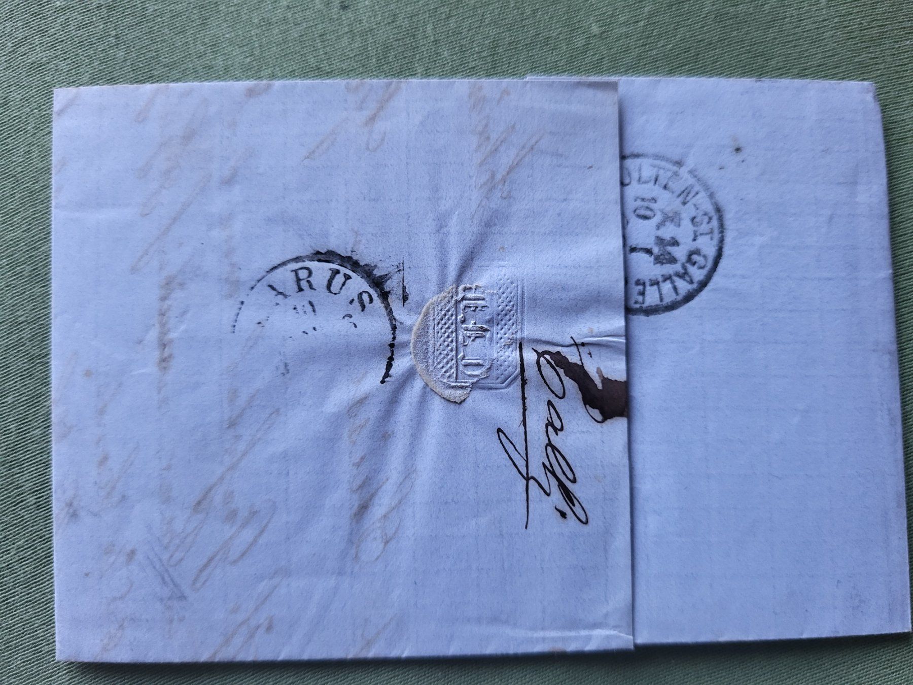 Documenti: alter Brief mit Stempel "C.F. Bally Schönenwerd" 1866 – Usato da Münchenbuchsee venduto da Elykinley 1