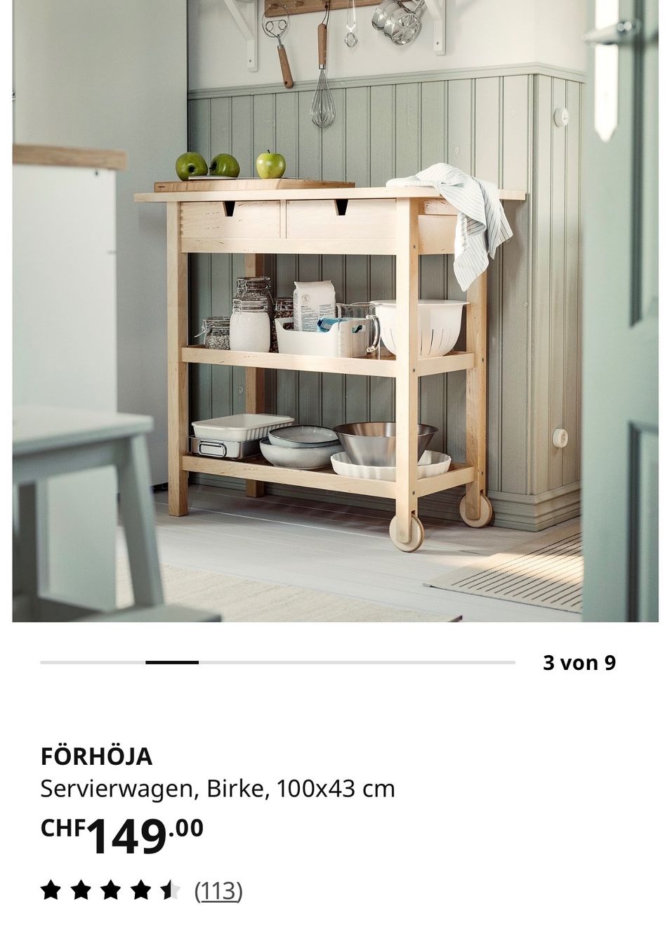 Ikea Cucine complete: Ikea Servierwagen buchenholz – Usato da Therwil venduto da Schwedenlove 4