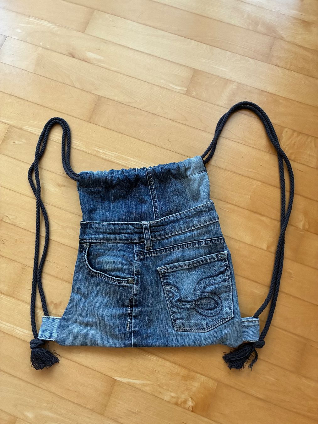 Zaini: Freizeitbeuteltasche, Jeans, Einzelanfertigung, 30x35cm, – Usato da Baar venduto da Johan016 2
