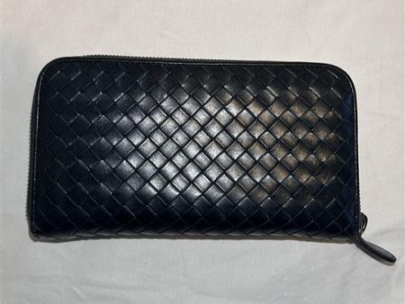 Bottega Veneta Intrecciato-Leder schwarze Geldbörse