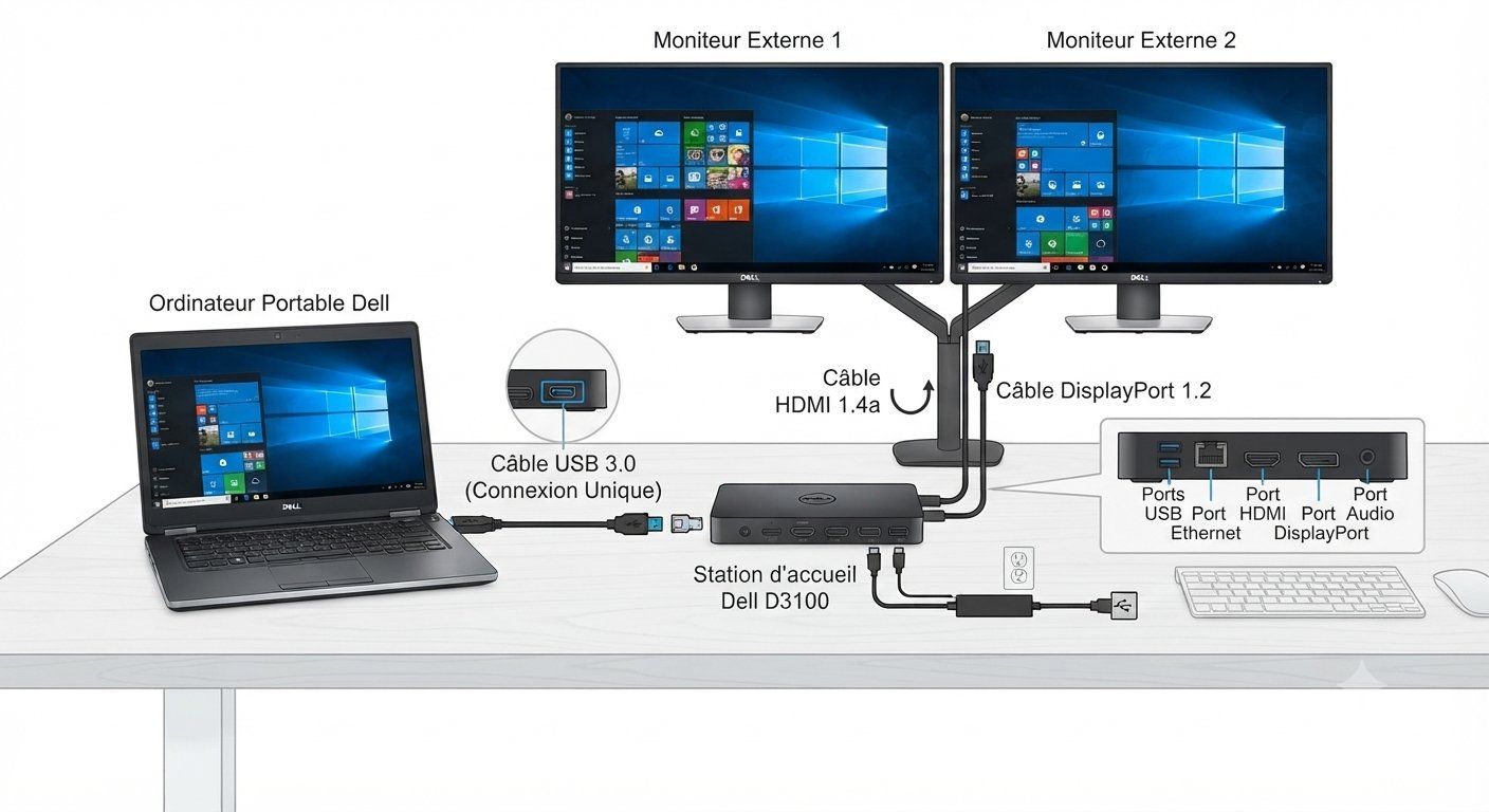 Dell Docking station: Neu: Dell D3100 Docking Station - Komplett mit Kabeln – Nuovo e nell'imballaggio originale da Petit-Lancy venduto da millo5928 2
