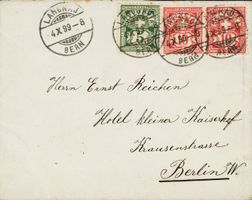 1899: 25 Rp. Ziffer-Buntfrankatur nach Berlin