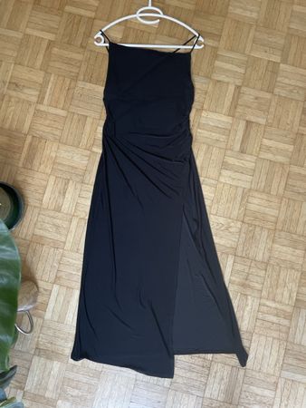 Asymmetrisches Kleid Schlitz, elegant & sexy, schwarz, Gr. M
