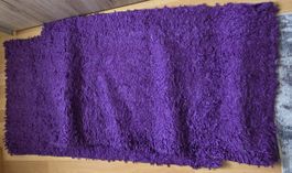 Lila Teppich Shaggy Look gebraucht L130 B80 cm 2 Stück
