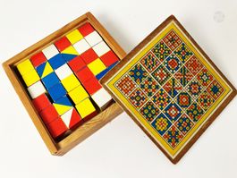Würfel Mosaik 6x6 Holzspielzeug Vintage Puzzle Bauhaus