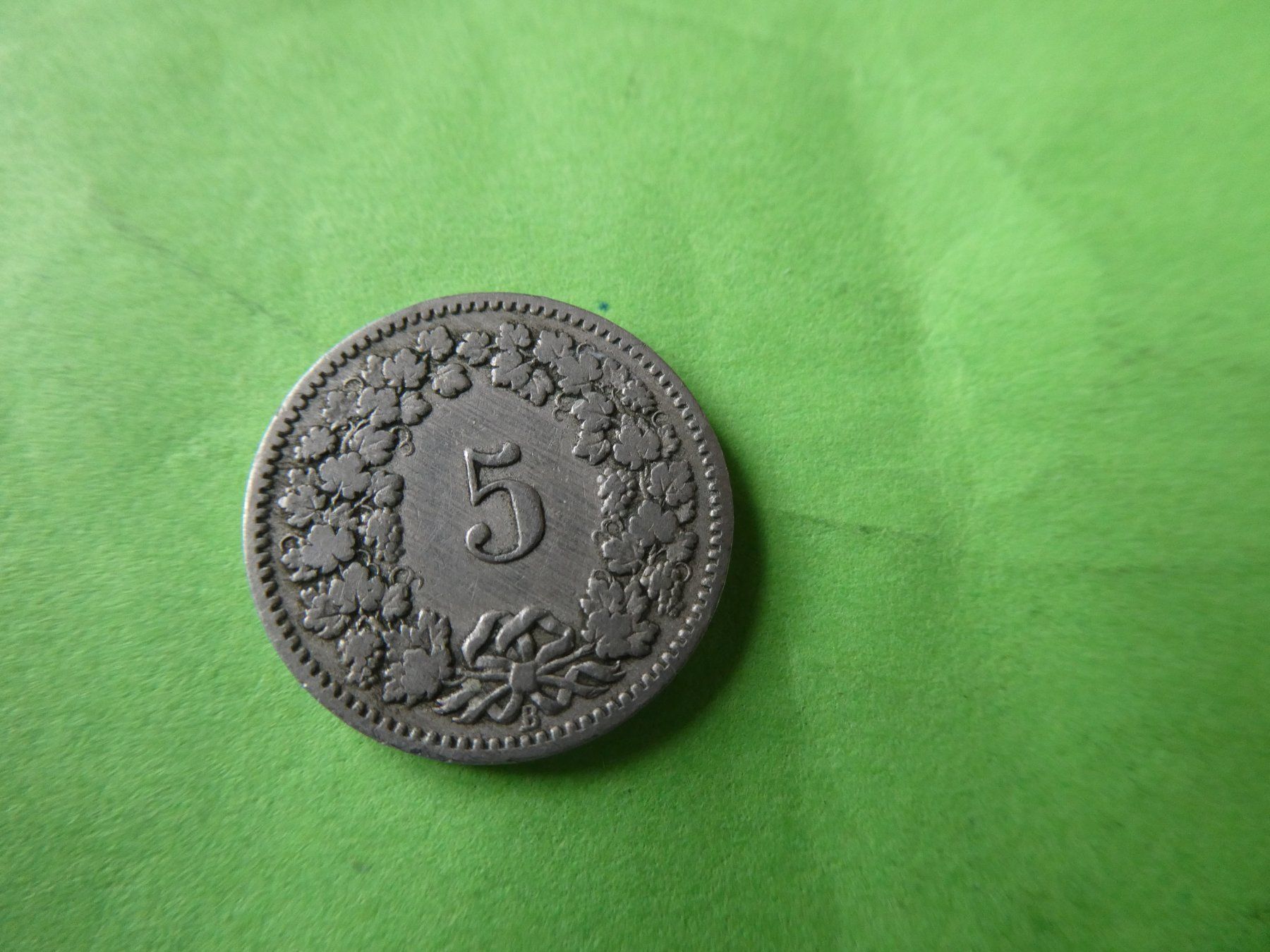 Alle Münzen: Schweiz 1890, 5 Rappen – Gebraucht aus Hinterforst von Rohusri 1