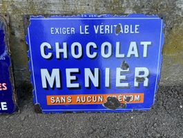 Chocolat Menier Emailleschild Schokolade Werbeschild