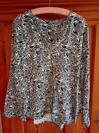 Damen Bluse blau/weiss