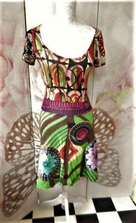 Gr. 34 / 36 DESIGUAL leichtes Kleid  tolle Farben s. Masse