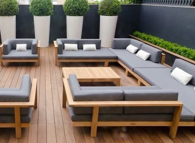 Divani: Sofa Outdoor Lounge Gartensofa Teakholz Gartenmöbel Couch – Nuovo e nell'imballaggio originale da Daisendorf venduto da Wohn-Kult 2