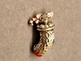 Charm Maus in der Weihnachzssocke +Garantie