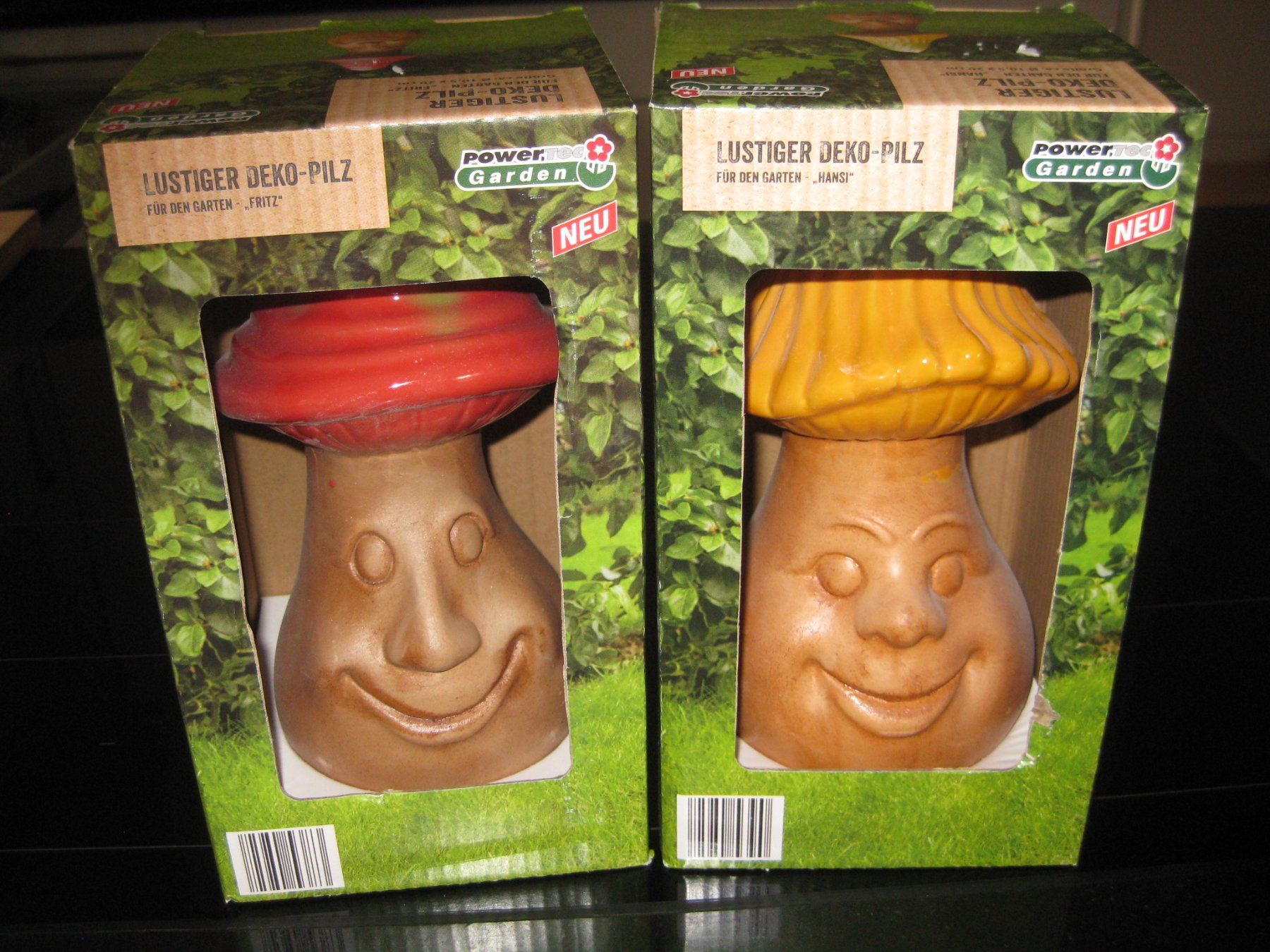 Figuren: 2 witzige Ton Gesicht PILZE – Neu und originalverpackt aus Romanshorn von Wazoohandlung 3