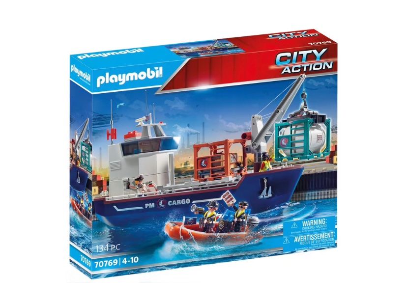 Playmobil Giocattoli: Playmobil 70769 Frachtschiff Containerschiff Frachter Boot – Usato da Belp venduto da Familie-Meyer