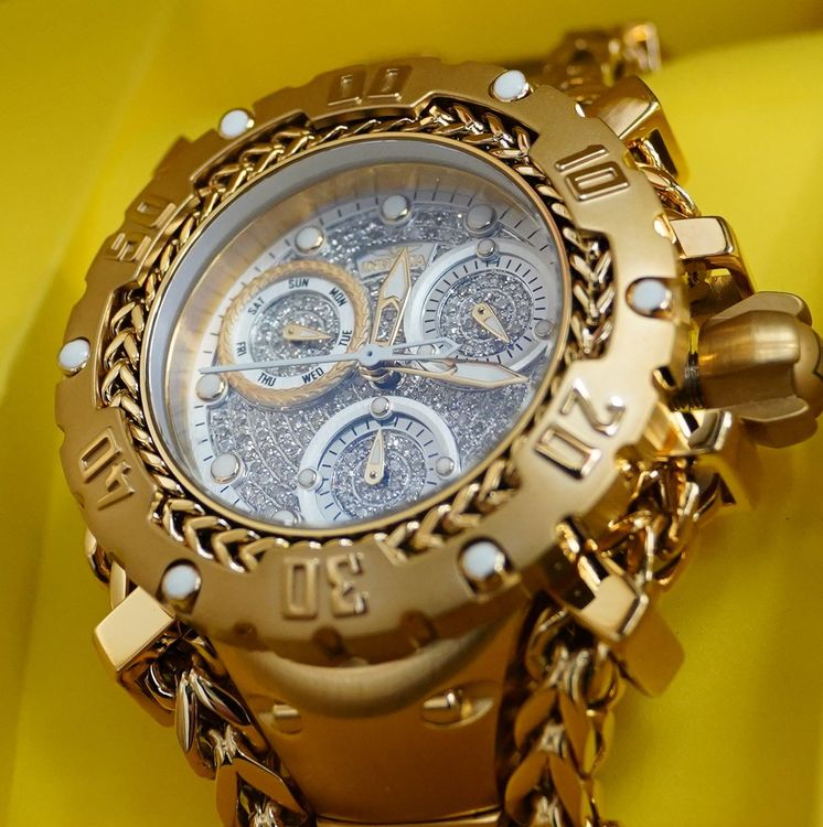 Invicta Uhr Gold NEW Invicta Pro Diver 47MM 18K Gold Plated BLUE