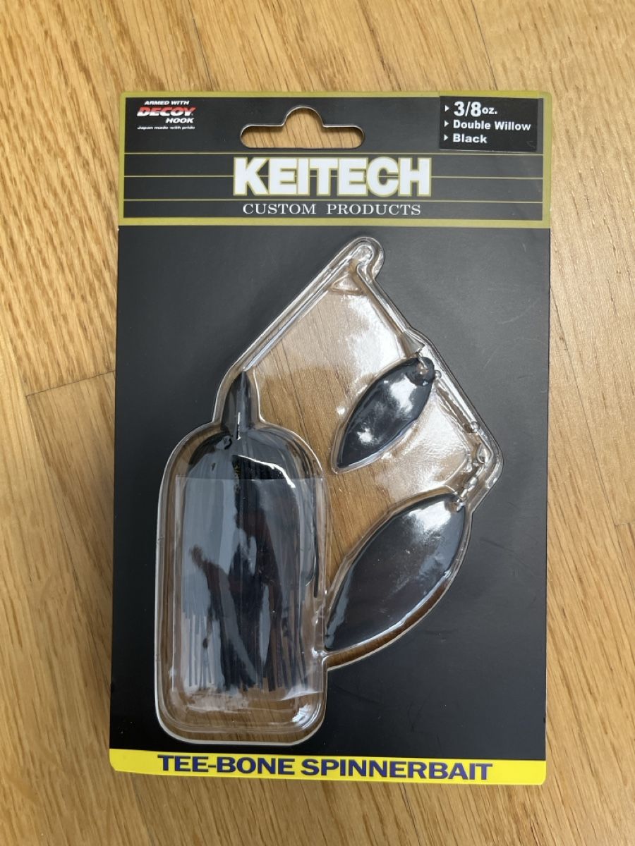 Keitech Esche: Keitech Tee-Bone Spinnerbait Double Willow Black, 3/8 oz – Nuovo e nell'imballaggio originale da Kriens venduto da mav_hy7m