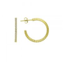 Ohrringe Creole Alliance Zirkonia 925 Silber gold pavé 22mm