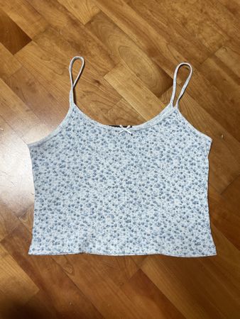 Brandy Melville Blue Floral Tank Top
