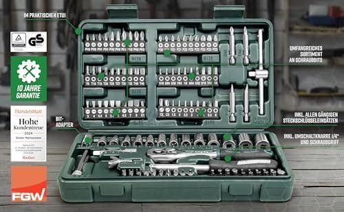 Tutti gli attrezzi: Mannesmann Steckschlüssel- Bitsatz 130-teilig M29166 – Nuovo e nell'imballaggio originale da Hundwil venduto da pak_7zvn 2